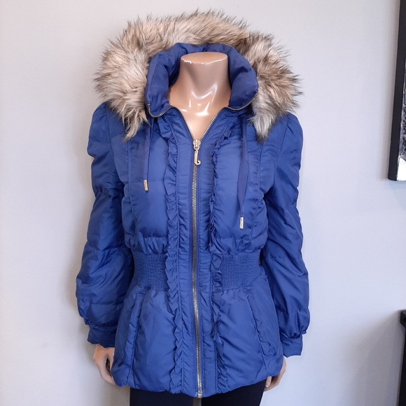 Sold JUICY COUTURE DOWN FILLED Hooded Faux Fur Puffer Coat Jacket Parka Winter - Picture 12 of 15